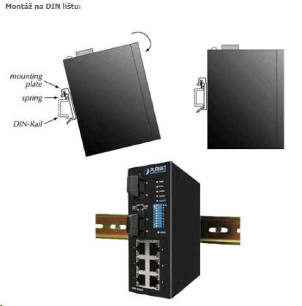 Planet switch ISW-801T,  8x 10/ 100,  DIN, IP30,  rozšířený teplotní rozsah -40~75 st.C1