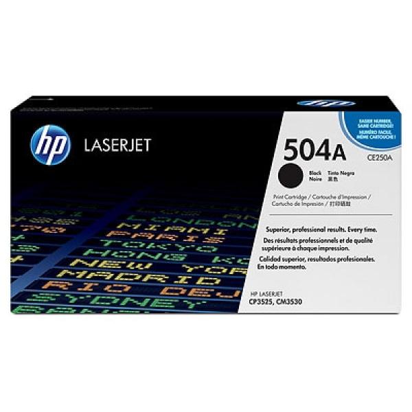 HP 504A Black LJ Toner Cart,  CE250A (5, 000 pages)