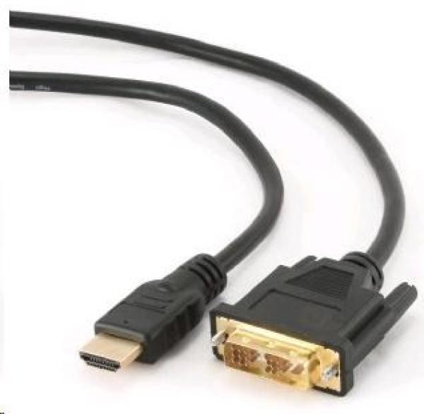 GEMBIRD HDMI kábel na DVI 4, 5 m (M/ M,  DVI-D,  Single Link,  pozlátené kontakty,  tienený)