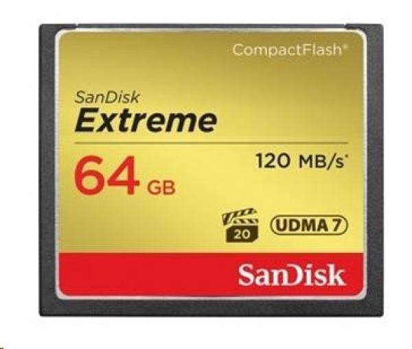 SanDisk Compact Flash 64GB Extreme (R:120/ W:85 MB/ s) UDMA7