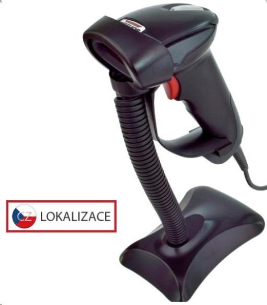 Laserová čítačka Virtuos HT-900A,  USB (emulácia klávesnice/ RS232),  čierna