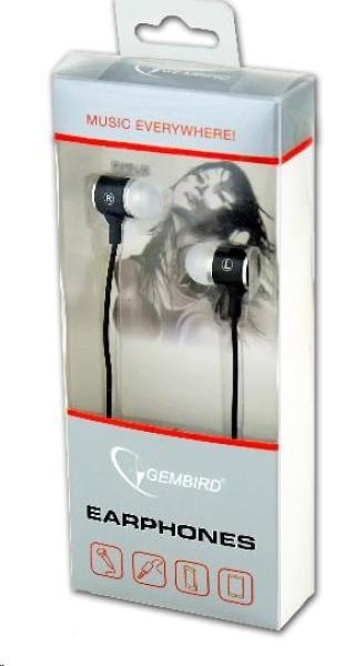 GEMBIRD sluchátka s mikrofonem MHS-EP-001 pro MP3, kovová, Black1