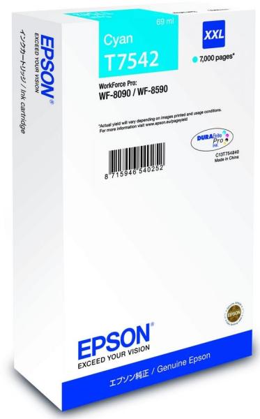 Atramentová kazeta EPSON WF-8xxx Series XXL Cyan - 7000str. (69 ml)