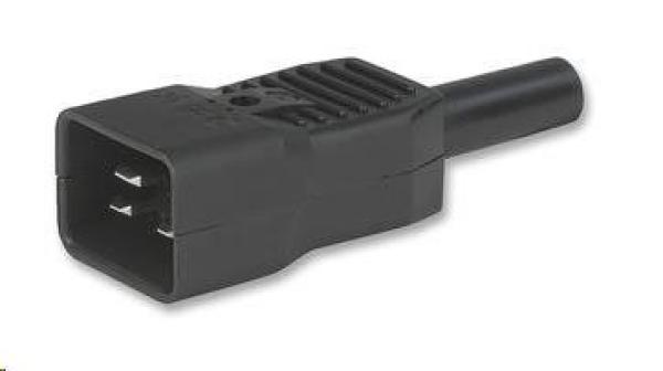 Napájací konektor PREMIUMCORD 230V pre kábel (samec,  IEC C20)