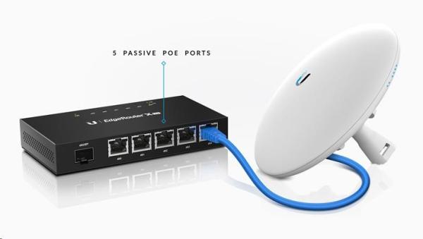 UBNT EdgeMAX EdgeRouter X SFP [880MHz dvojjadrový procesor,  256MB RAM,  EdgeOS,  5 gigabitových portov s PoE,  SFP]1