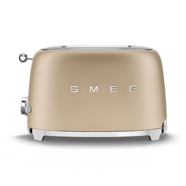 Smeg TSF01CHMEU toustovač / topinkovač, 2 toasty, 6 úrovní opékání, zásuvka na drobky, styl. 50. let, matně zlatá3