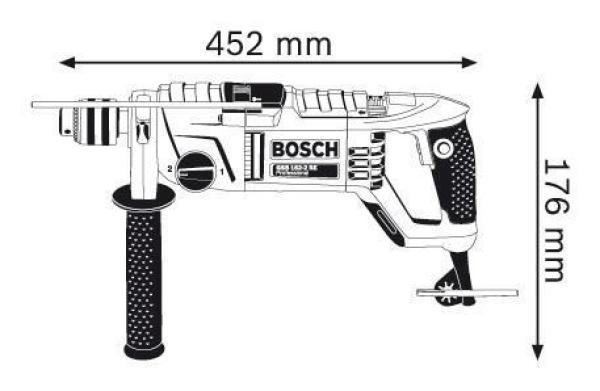 BOSCH GSB 162-2 RE příklepová vrtačka, 1500 W, velmi vysoký točivý moment, pro nejnáročnější použití2