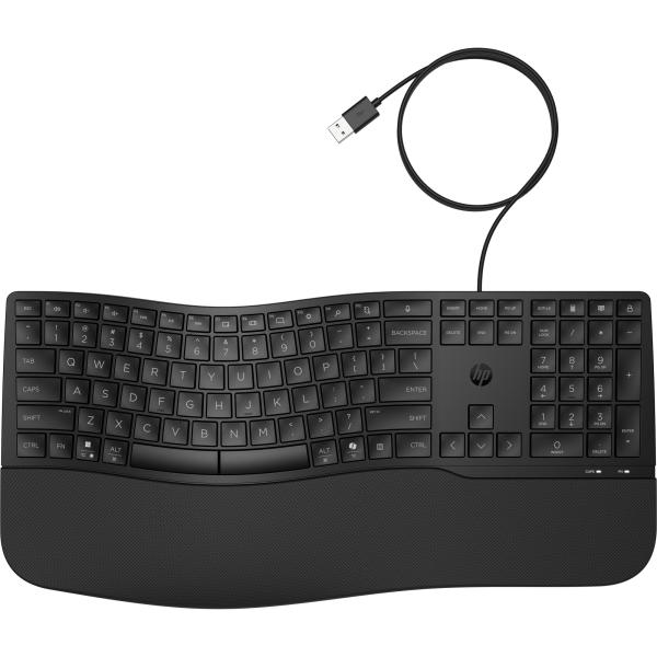 HP 480 Comfort Wired Keyboard - drátová ergonomická klávesnice CZ/SK5