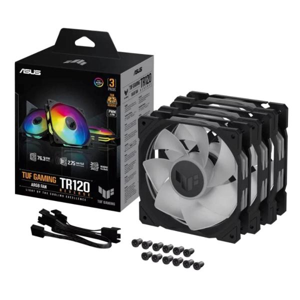 ASUS ventilátor TUF GAMING TR120 ARGB Reverse,  3x120mm,  černá7