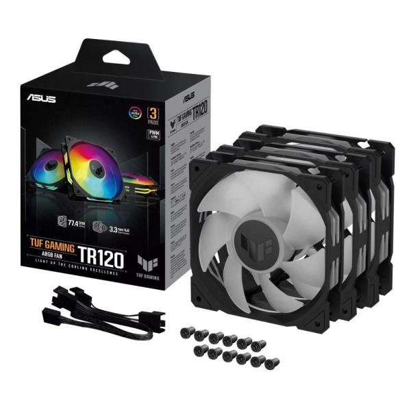 ASUS ventilátor TUF GAMING TR120 ARGB,  3x120mm,  černá