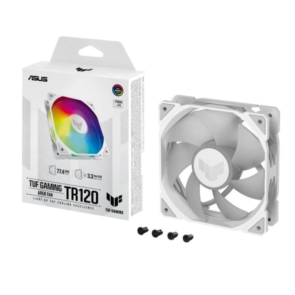 ASUS ventilátor TUF GAMING TR120 ARGB,  1x120mm,  bílá