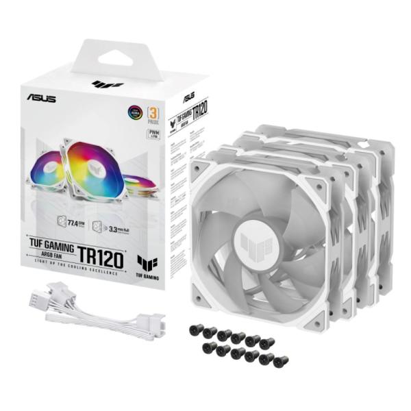 ASUS ventilátor TUF GAMING TR120 ARGB,  3x120mm,  bílá