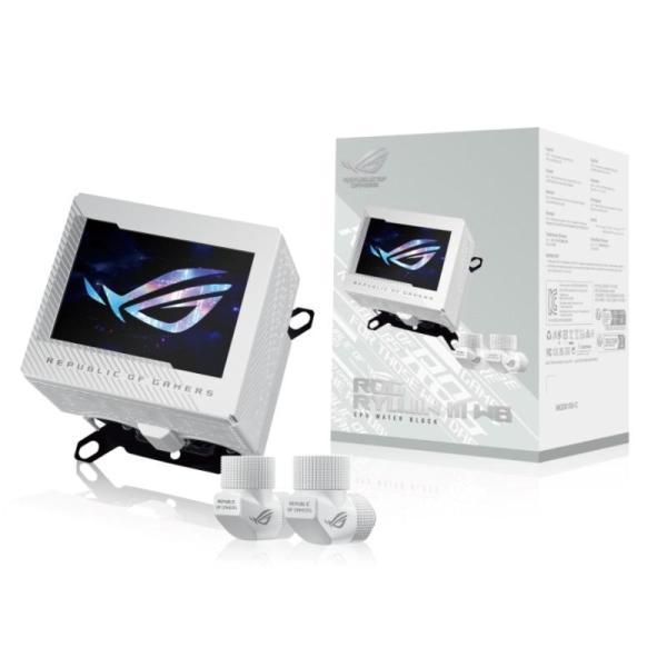 ASUS vodní blok CPU ROG RYUJIN III WB,  3.5" LCD displej,  bílá6