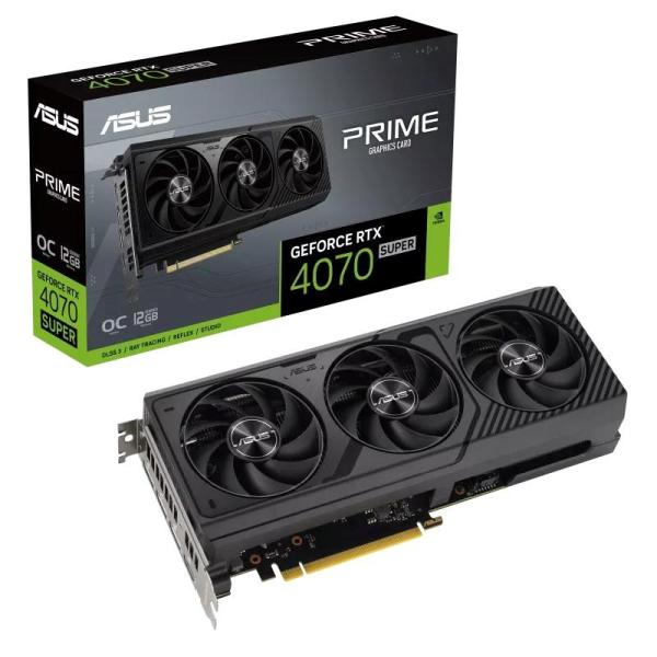 ASUS VGA NVIDIA GeForce RTX 4070 SUPER PRIME OC 12G,  12G GDDR6X,  3xDP,  1xHDMI