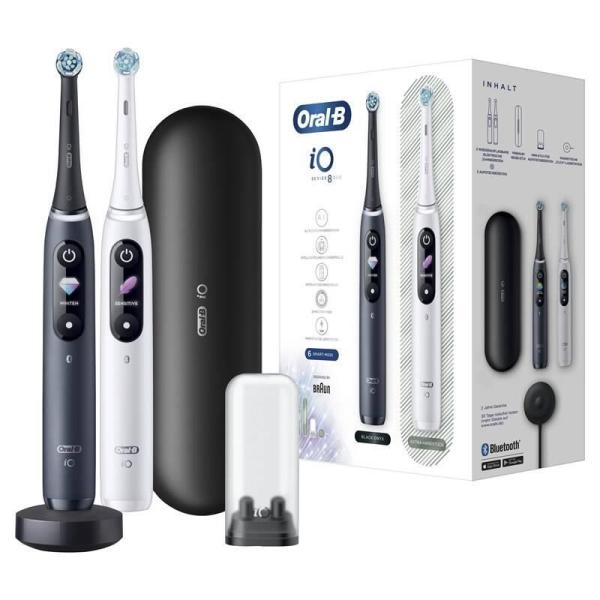 BAZAR - Oral-B iO8 Series Duo set zubních kartáčků,  magnetický,  displej,  6 režimů,  tlakový senzor - pošk. obal