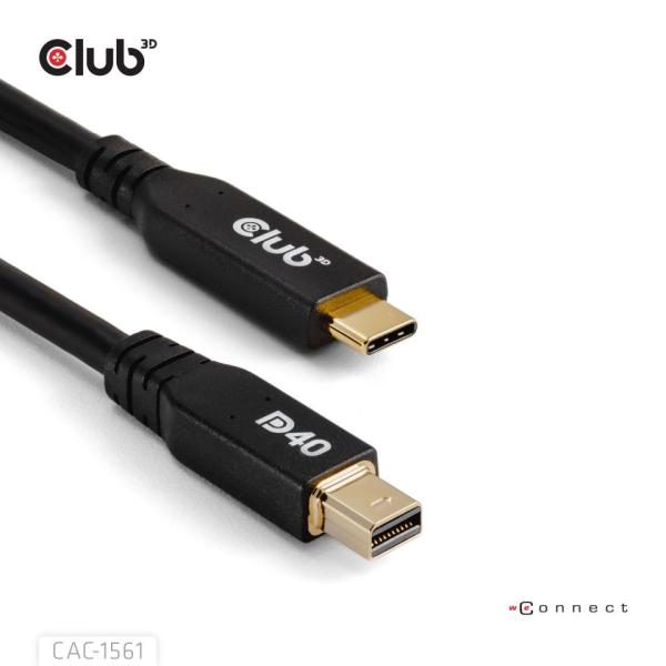 Club3D Kabel USB-C na MiniDisplayPort 2.1, 8K30Hz, DSC1.2, UHBR10, 2m3