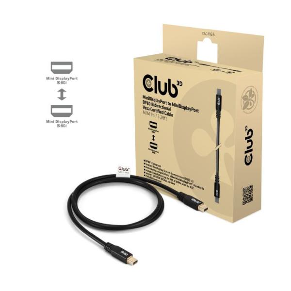 Club3D Kabel MiniDisplayPort 2.1 Certifikovaný,  10K60Hz,  DSC1.2,  UHBR10,  1m