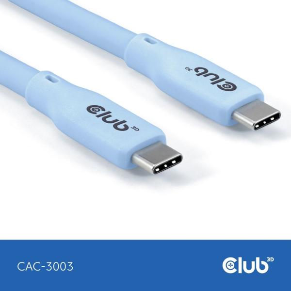 Club3D Kabel USB-C 4.0,  20Gbps,  4K60Hz,  PD 240W,  2m,  modrá