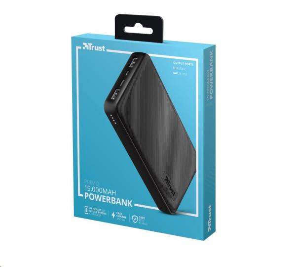 BAZAR - TRUST powerbanka Primo Powerbank 15000 mAh ECO5