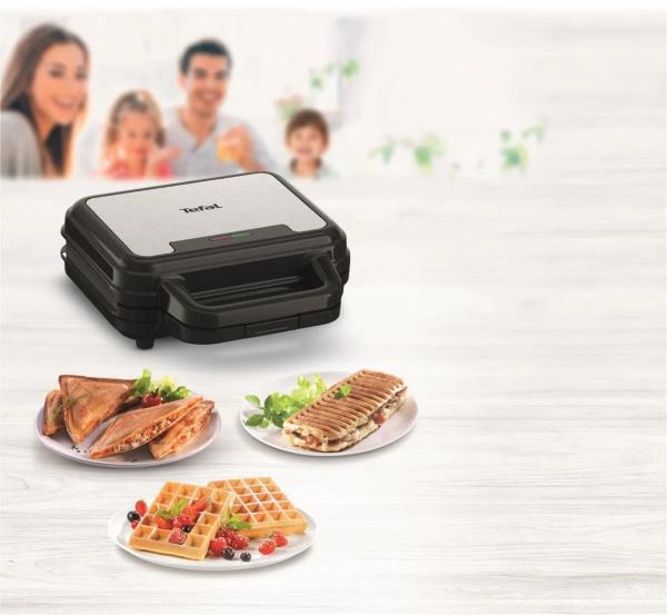 Tefal SW383D10 3v1 UltraCompact toustovač,  700 W,  vyměnitelné desky,  tousty,  vafle,  panini,  indikátor připravenosti9