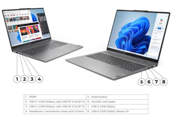 LENOVO NTB IdeaPad 5 2-in-1 16AHP9 - Ryzen™ 5 8645HS, 16" 2K OLED Touch, 16GB, 512SSD, HDMI, AMD Radeon™ 780M, BezOS, 2Y CC4