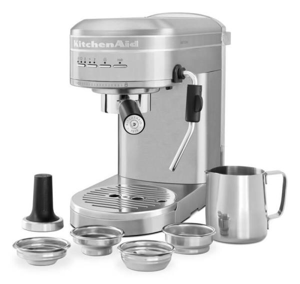 KitchenAid Artisan 5KES6503ESX kávovar pákové espresso, 1470 W, 15 bar, parní tryska, doubleshot, stříbrná2