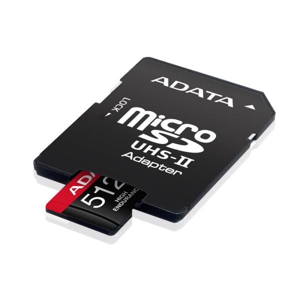 ADATA MicroSDXC karta 512GB High Endurance UHS-I C10 V30 A2 (R:100/ W:85 MB/ s) + SD adaptér1