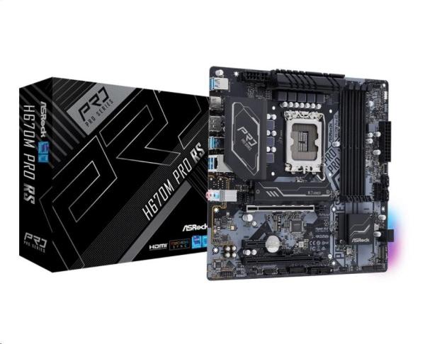 BAZAR - ASRock MB Sc LGA1700 H670M PRO RS,  Intel H670,  4xDDR4,  1xDP,  1xHDMI,  mATX - Po opravě (Komplet)