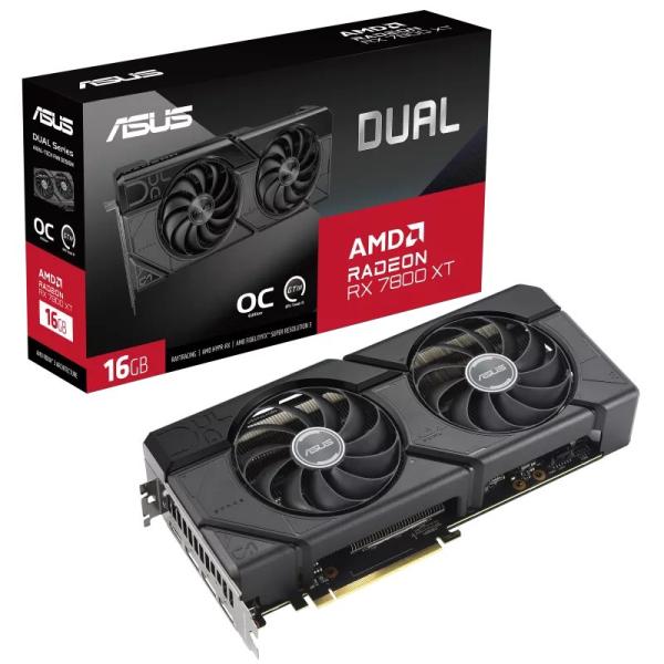 ASUS VGA  AMD Radeon RX 7800 XT DUAL OC 16G,  16G GDDR6,  3xDP,  1xHDMI