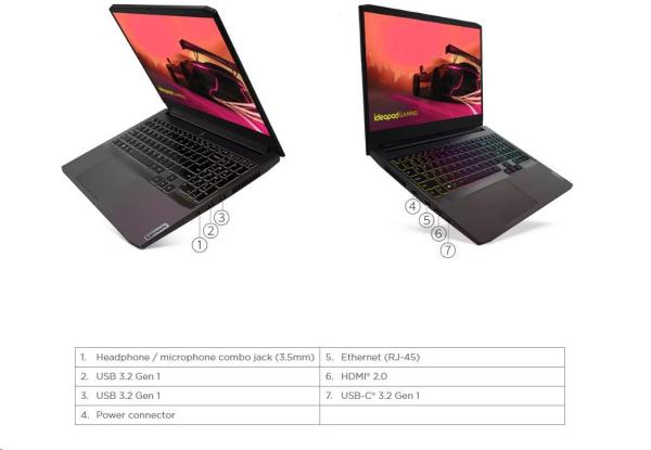 LENOVO NTB IdeaPad Gaming 3 15ACH6 - Ryzen™ 5 5500H, 15.6" FHD IPS, 8GB, 512SSD, HDMI, RTX™ 2050 4GB, BezOS, 2Y CC4