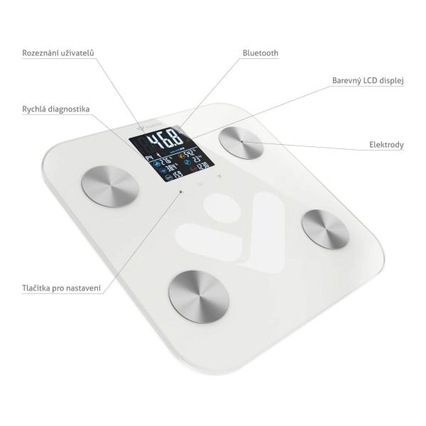 BAZAR - TrueLife FitScale W7 BT - Bioelektrická impedanční bluetooth váha - bílá - Rozbaleno (Komplet)6