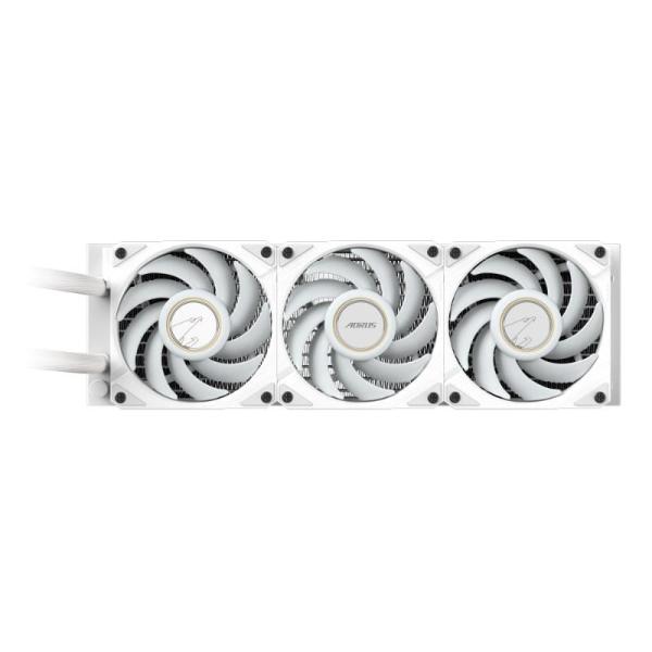 GIGABYTE vodní chladič AORUS WATERFORCE X II 360I,  3x 120mm Fan,  ARGB,  LCD Displej,  Bílá3