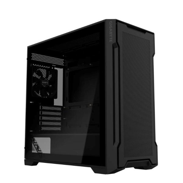 GIGABYTE PC Skříň GB-C102G,  Mid Tower,  2x USB3.0,  Průhledná bočnice,  2x 120mm Fan,  černá