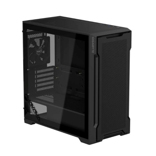 GIGABYTE PC Skříň GB-C102G,  Mid Tower,  2x USB3.0,  Průhledná bočnice,  2x 120mm Fan,  černá1