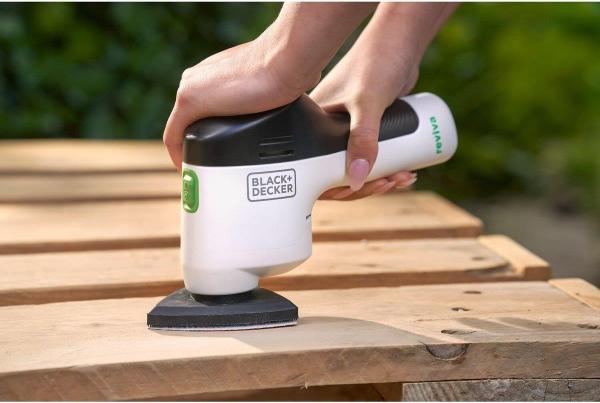 BLACK+DECKER REVDS12C Reviva bruska,  vibrační,  akumulátorová,  systém suchého zipu,  bílá5