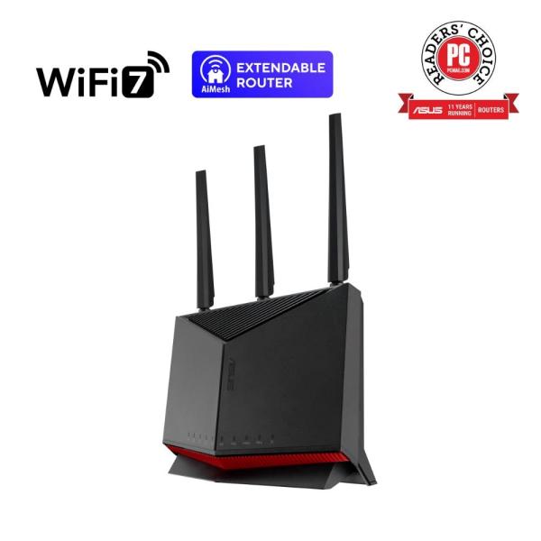 ASUS Router RT-BE86U,  Herní WiFi7 Router,  AiMesh,  2xWAN,  3xLAN,  1xUSB 3.2