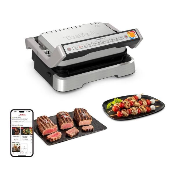 Tefal OptiGrill 2 v 1 GC772D30 Inox kontaktní gril,  2100 W,  termostat,  odkapávací nádobka,  aplikace Tefal2