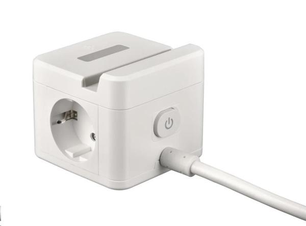 Viking síťový adaptér YC23H,  2x 230 V,  1x USB-A,  2x USB-C,  dotykové světlo,  funkce stojánku,  bílá1