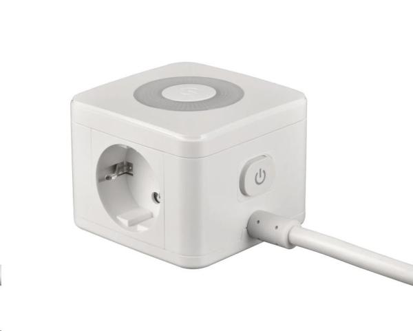 Viking síťový adaptér YC23L,  2x 230 V,  1x USB-A,  2x USB-C,  dotykové světlo,  délka 1, 4 m,  bílá1