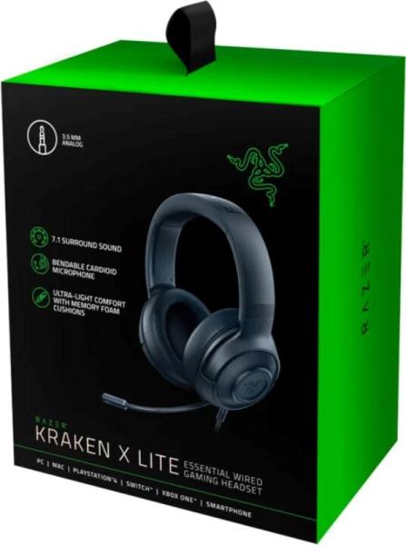RAZER Herní Sluchátka Kraken X Lite, 3.5 mm jack, černá5