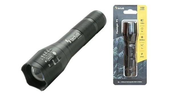 Technik Flashlight P5 nabíjecí svítilna 150lm LED kovová ZOOM