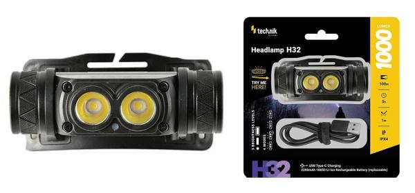 Technik Headlamp H32 nabíjecí čelovka kovová 1000lm