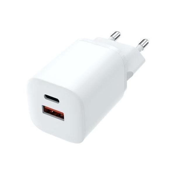 Solight rychlonabíječka USB-C + USB-A,  GaN 33W PD,  bílá