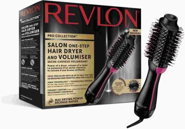 BAZAR - Revlon RVDR5222E kulmofén,  2v1,  1100 W,  3 teploty,  2 rychlosti,  černý - Po opravě (Komplet)1