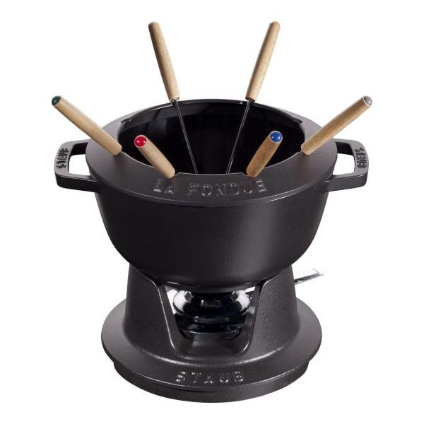 Staub sada na fondue,  20 cm,  litinový,  2.36 l,  až pro 6 lidí,  pro všechny zdroje tepla,  černá