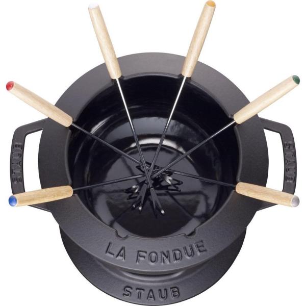 Staub sada na fondue, 20 cm, litinový, 2.36 l, až pro 6 lidí, pro všechny zdroje tepla, černá2