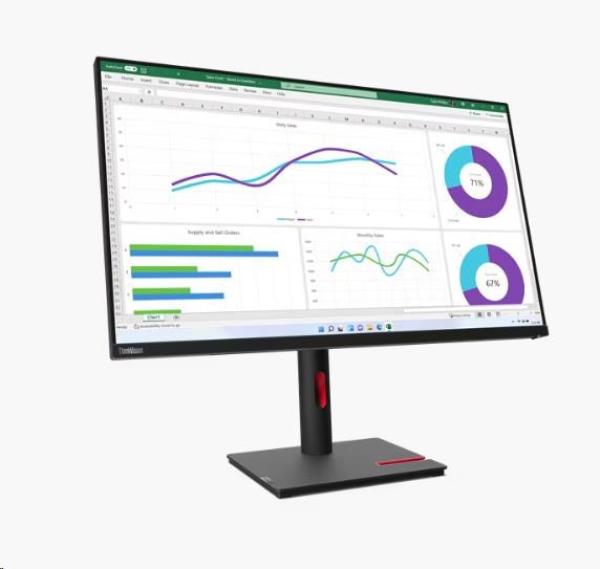 LENOVO LCD ThinkVision T32h-30- 31.5", IPS, 16:9, 2560x1440, 6ms, 60Hz, 350 cd/ m2, 1000:1, PIVOT, VESA, HDMI, DP, 3Y