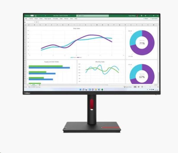 LENOVO LCD ThinkVision T32h-30- 31.5", IPS, 16:9, 2560x1440, 6ms, 60Hz, 350 cd/ m2, 1000:1, PIVOT, VESA, HDMI, DP, 3Y2