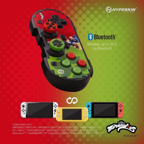 Hyperkin Pixel Art Bluetooth Controller Official ZagToons Edition for N. Switch® PC Mac® Android® (Bug & Cat)4