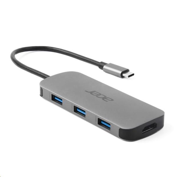 ACER Dokovací stanice 7IN1 TYPE C DONGLE: 1x HDMI, 1x DP, 1x USB-C,2x USB3.2, 1x RJ-45,1x 3.5mm audio port2